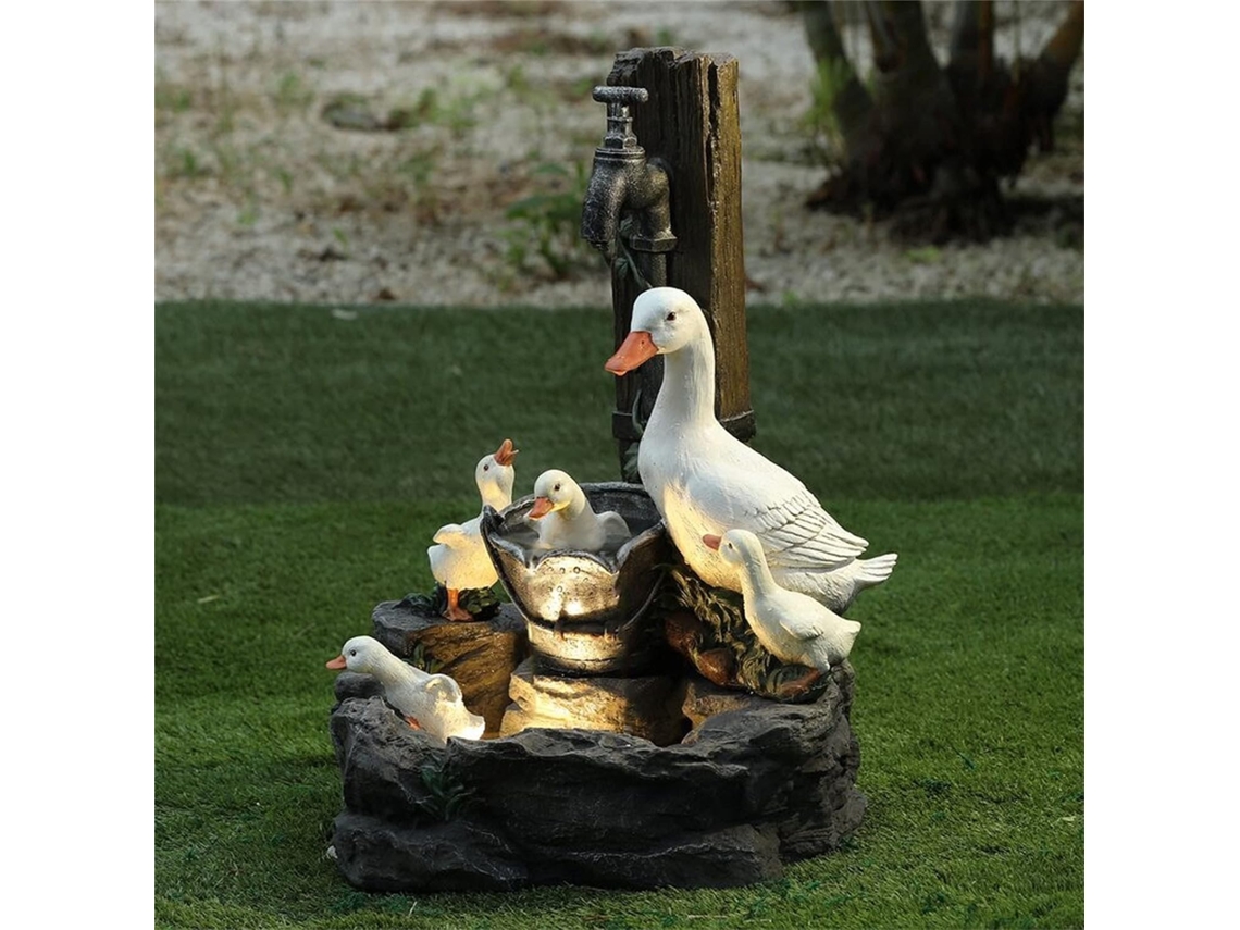 Fuente de jardín antigua inspirada en Spirit Duck, fuentes de agua rústicas para decoración al aire libre con diseño retro antiguo, fuente de patio para U