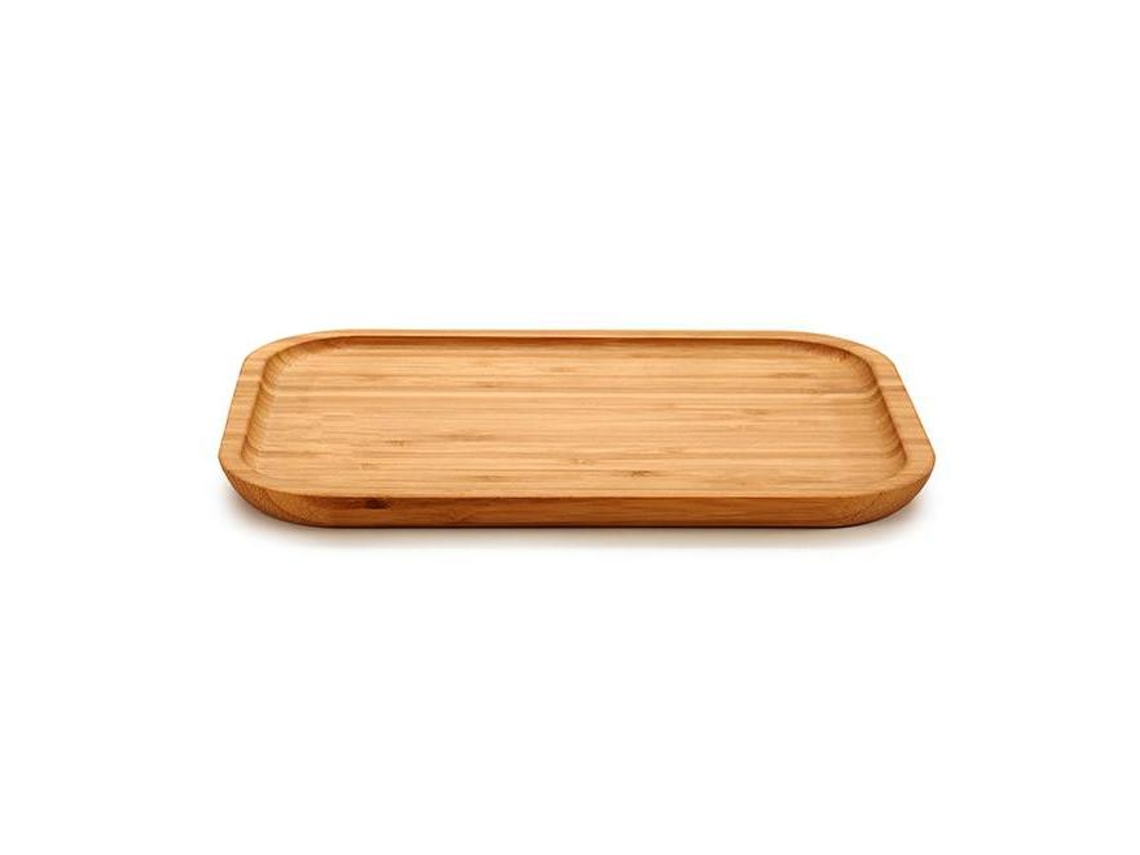 Bandeja de Bambú para Aperitivos Rectangular Pequeña. 25x18 Cm