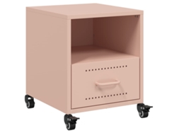 Maison Exclusive - Mesita De Noche Acero Rosa 36x39x43,5 Cm