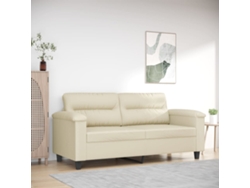 Sofá De 2 Plazas | Sofá De Salón | Sofá De Descanso De Cuero Sintético Color Crema 140 Cm