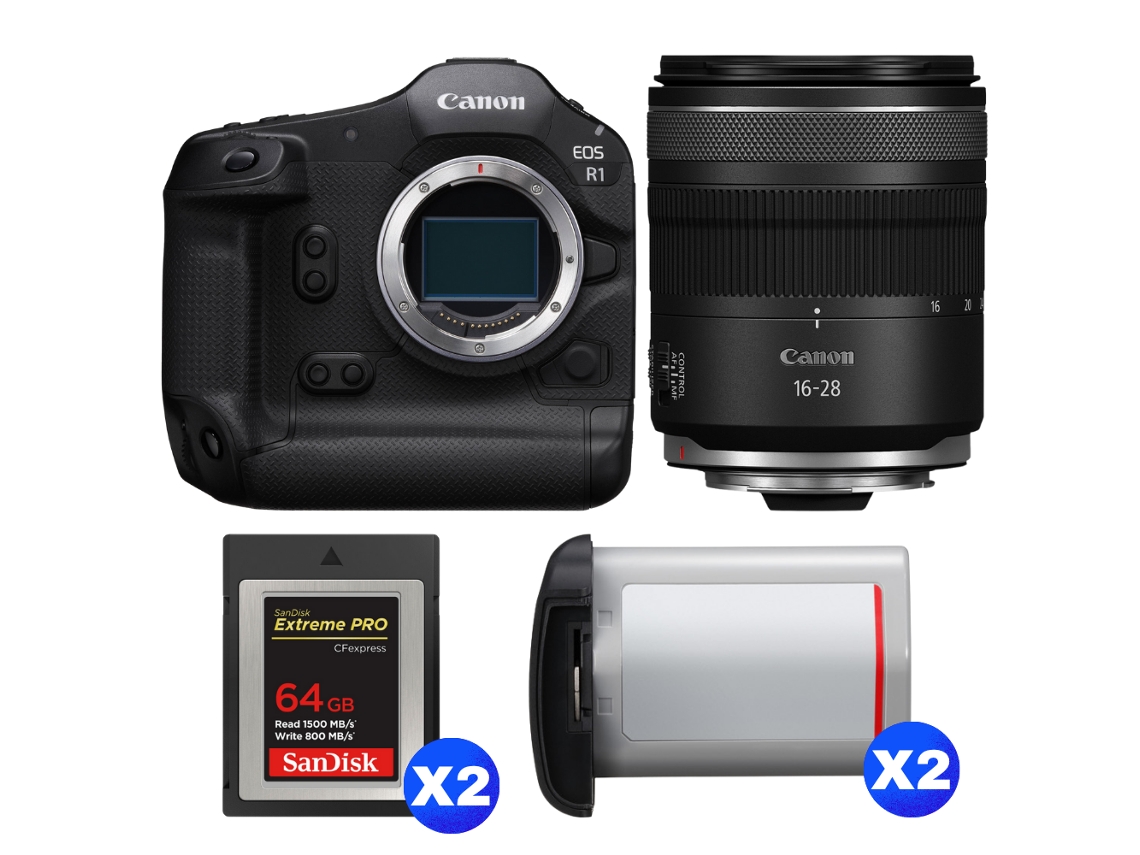 Canon Eos R1 + Rf 16-28mm F/2.8 Is Stm + 2 Sandisk 64gb Extreme Pro Cfexpress Type B + 2 Canon Lp-e19 + Ebook “20 Consejos Para Fotos Que Impactan”