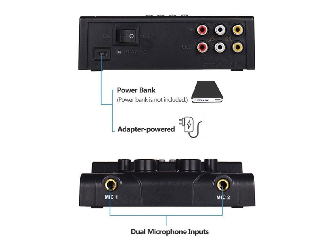 Mezclador De Audio Portátil Mini Con Doble Batería, Bluetooth, Grabación Y Reproducción De Mp3 Para Karaoke, Enchufe Estadounidense.