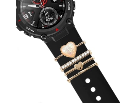 Correa Amazfit T-Rex Pro Pulsera con Adorno Cristal Negro