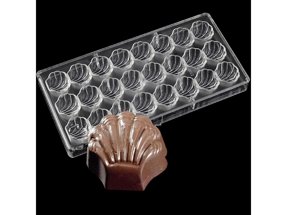 Molde De Chocolate En Policarbonato Con 24 Cavidades De Concha Dentada Para Pasteles Mousse Brownies Y Postres