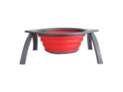 Cesta De Filtro De Silicona Plegable Con Soporte Para Lavar Frutas Y Verduras - Rojo/gris
