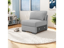 Sofá individual de estilo moderno con cojines, terciopelo pana, 88x74x85 cm, para dormitorio, salón, gris Rosahqnda