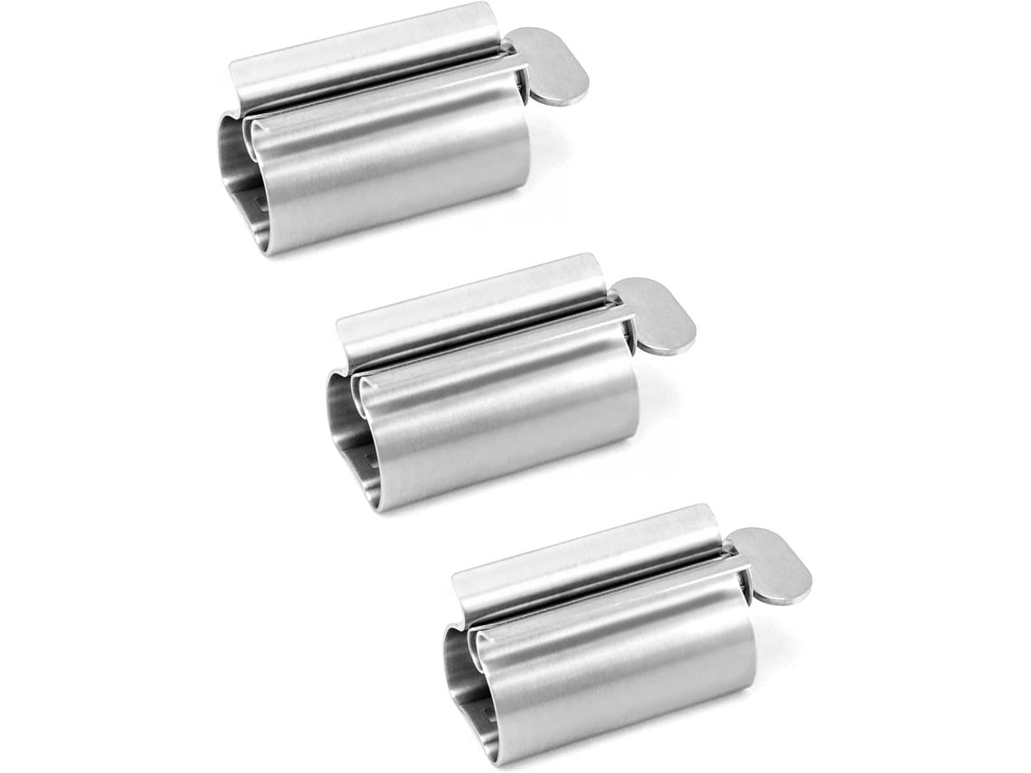3 Expresores Inox C/ Soporte P/ Economizar Pasta De Dientes