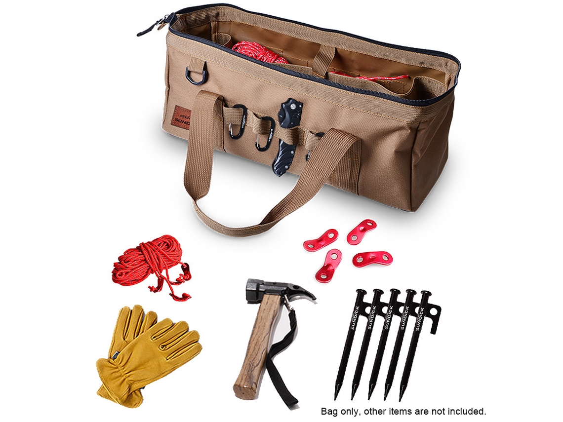 Bolsa De Herramientas Para Camping De Gran Capacidad, Resistente Al Agua, Con Boca Ancha Y Base Estable.