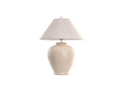 Lampara Sobremesa Ceramica Lino Crema 45x45x60cm