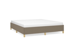 Maison Exclusive - Cama Sin Colchón Tela Gris Taupe 160x200 Cm