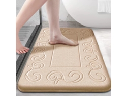 (albaricoque) Alfombra De Baño Ultra Suave, Absorbente Y Antideslizante, Lavable A Máquina, Fabricada En Fibra De Poliéster.
