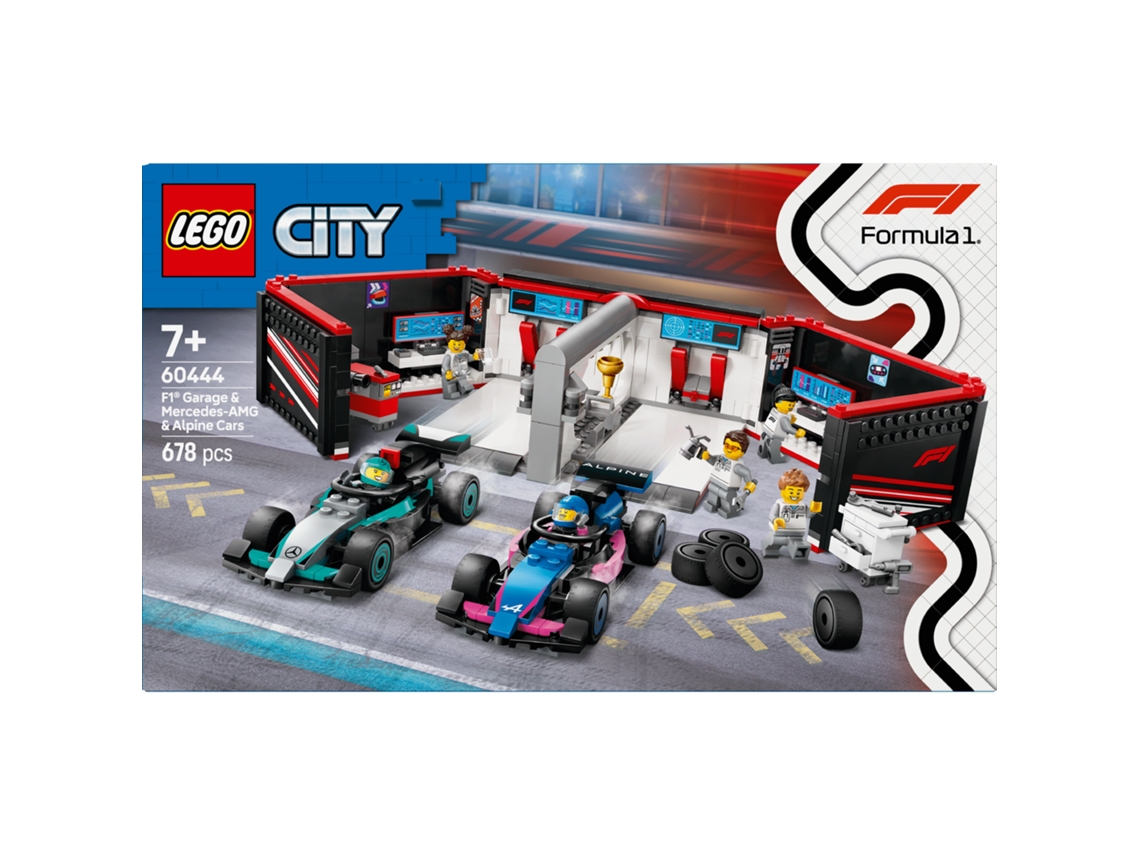 LEGO City: Garagem de F1® e Carros da Mercedes-AMG e Alpine – Set com 2 carros de corrida (678 peças)