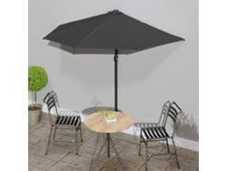 Protector solar de aluminio para balcón, 270 x 144 cm, antracita, semicircular, DKD Home Decor