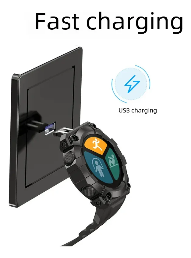 Reloj inteligente negro FD68S con esfera personalizada Vayotoy