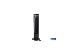 Ventilador Silencioso De Torre Con Control Remoto (50w 230v) Ip20 Ø24,5x73cm Color Negro