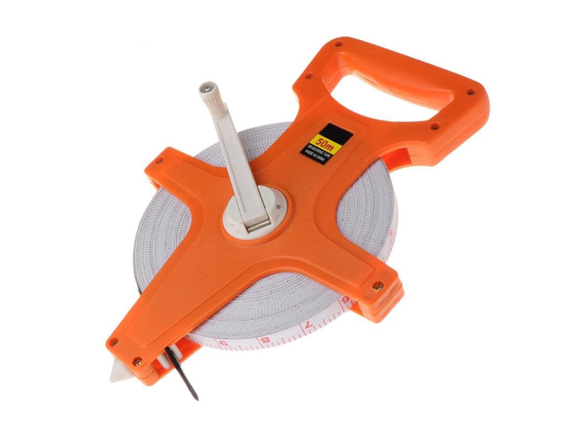 Cinta Métrica Manual Con Punta Portátil, Carrete De Fibra De 12,5 Mm, 50 Metros.