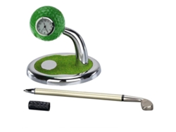 Suporte Para Canetas Com Design Elegante E Inovador Em Forma De Mini Golfe E Relógio Para Escritório