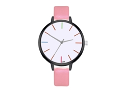 Reloj De Pulsera Analógico De Cuarzo Para Mujer Con Correa De Aleación Y Esfera Redonda Rosa Moderna.