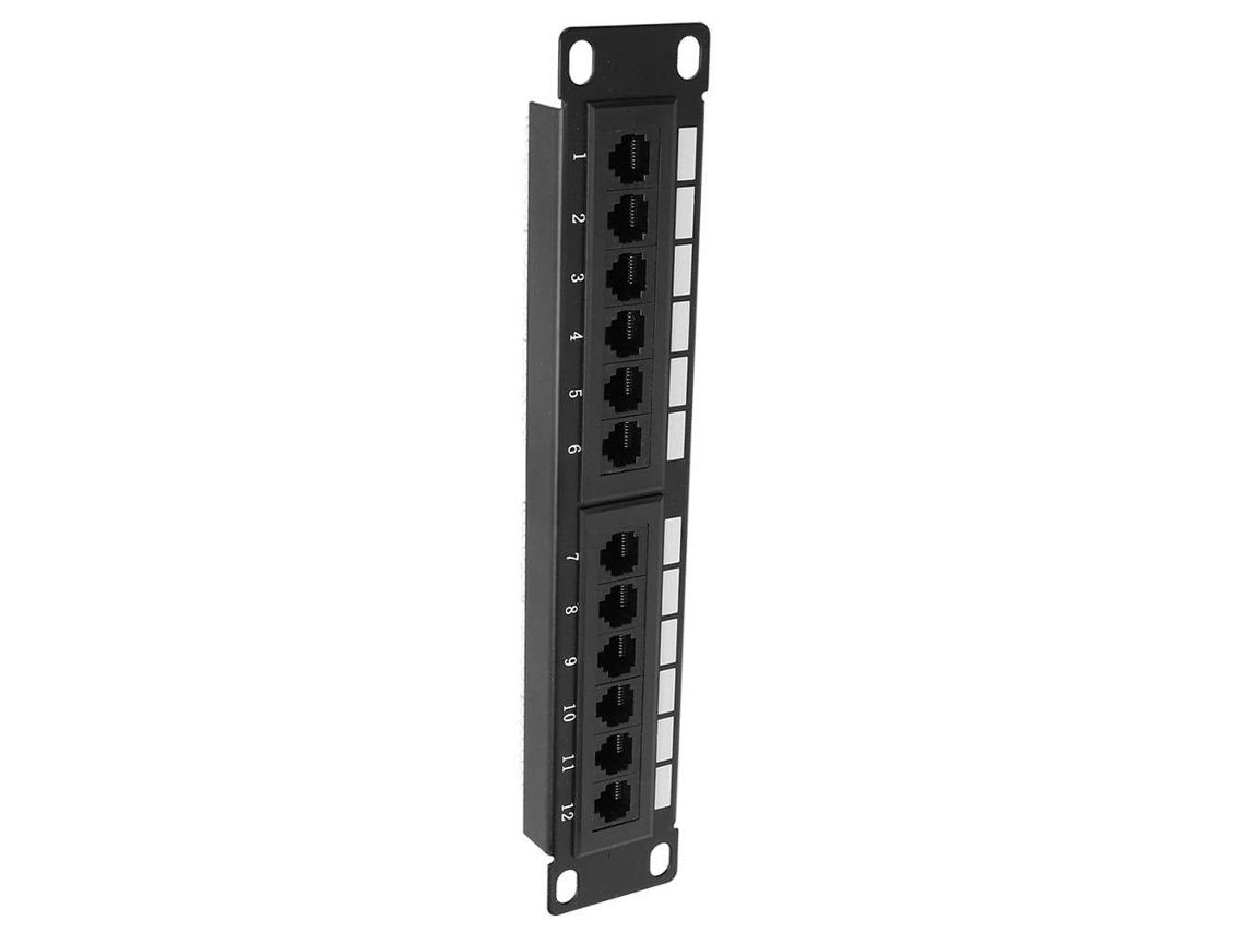 Panel De Conexión Ethernet Cat6 Rj45 Con Carcasa Ignífuga Para Redes De Oficina.