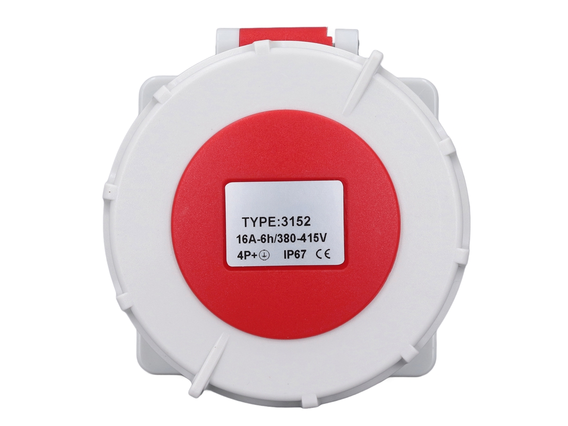 Conector Industrial De 3 Fases Com 5 Pinos Ip67 Impermeável Instalação Oculta 380‑415v 16a