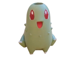 Adorno de mascota Pokémon Chikorita, maceta con flores, evolución, juego móvil