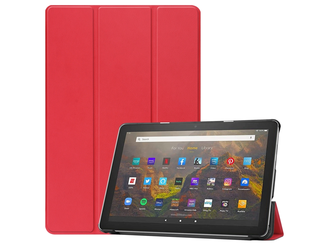 Funda Yuysan para Amazon Fire HD 10 con triple soporte y función de reposo/activación (roja) (2021)