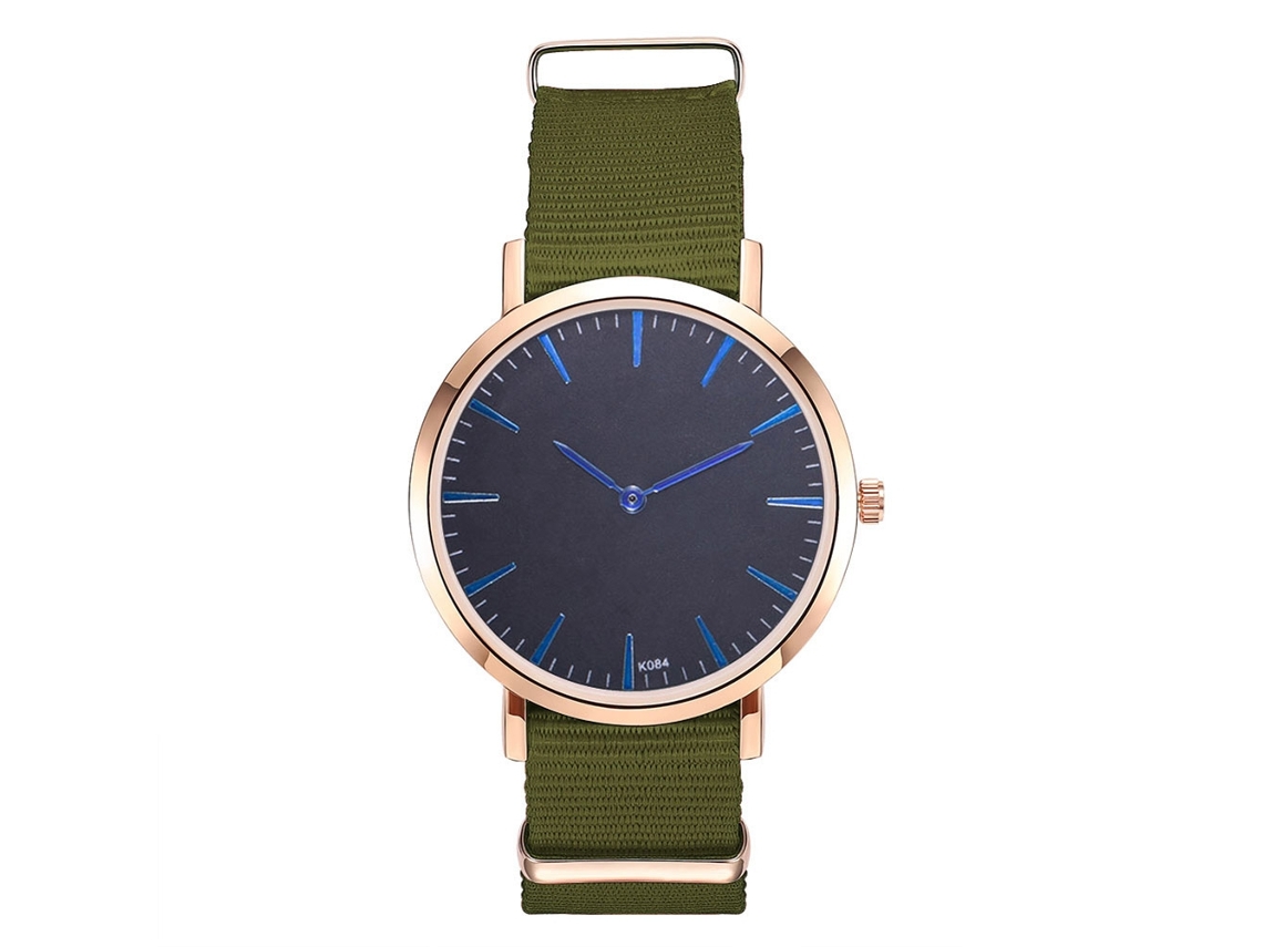 Reloj De Pulsera Analógico De Cuarzo Con Correa De Nailon, Estilo Moderno (verde)