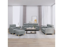 Conjunto de sofá de 4 piezas con cojines en tela gris claro, DKD HOME DECOR