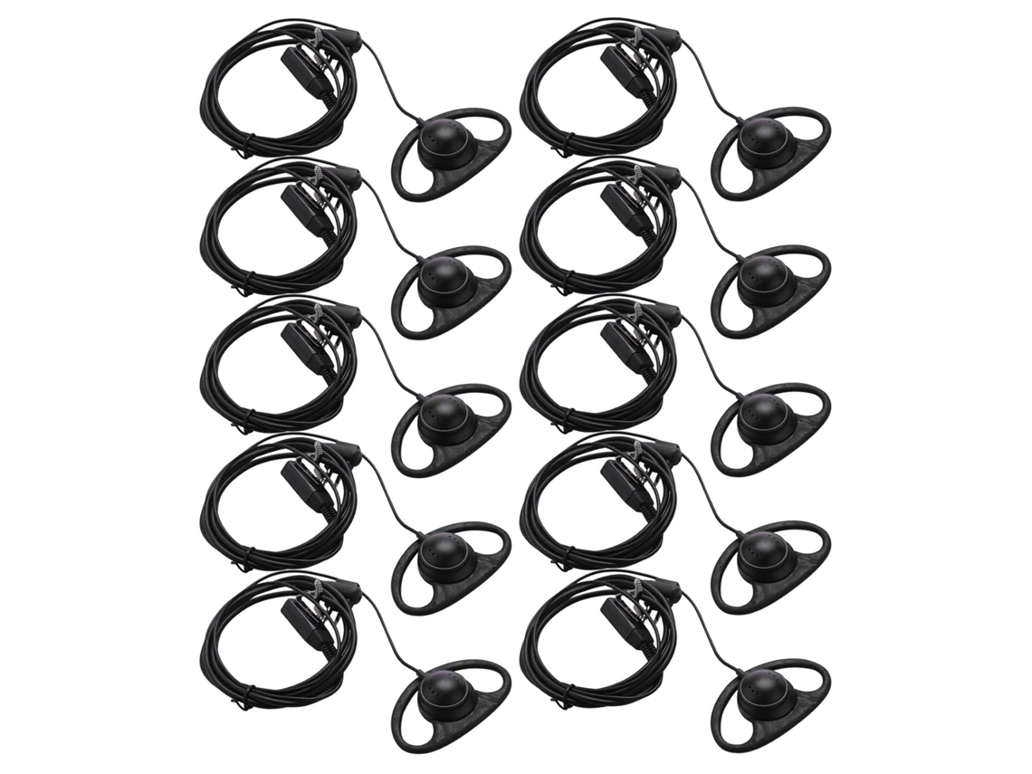 Paquete De 10 Auriculares Intrauditivos Con Clip En Forma De D Y 2 Pines.