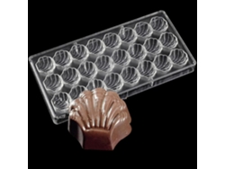 Molde De Chocolate En Policarbonato Con 24 Cavidades De Concha Dentada Para Pasteles Mousse Brownies Y Postres