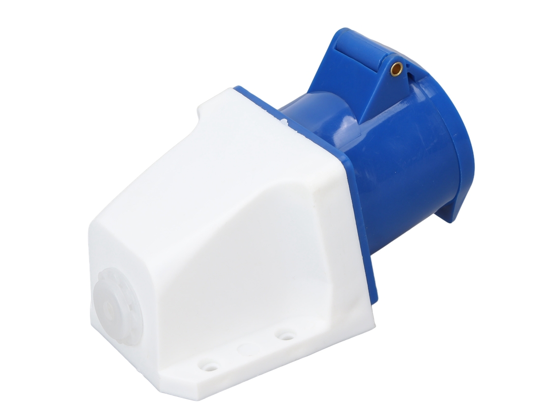 Enchufe Industrial Hembra De 3 Pines, Ip44, Resistente Al Agua, 16a/32a, 220-250v, Azul Y Blanco.