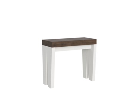 Consolas Spimbo Mix Extensible hasta 300 cm ITAMOBY (90 x 40 x 77 cm - Paneles de Melamina - Fresno Blanco-Nogal)