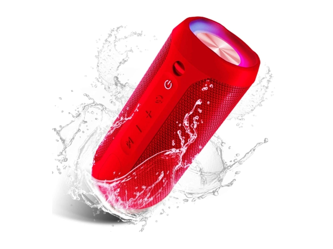 Altavoz Bluetooth portátil Altavoces inalámbricos Ipx7 a prueba de agua 20W Interruptor más fuerte Emparejamiento Bluetooth Rojo YEMAESRE