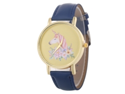 Reloj De Pulsera De Aleación Dial Redondo Cuarzo Pareja Azul Real