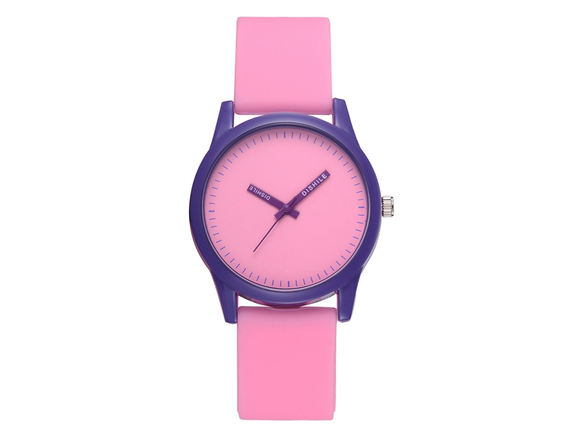Relógio De Pulso De Quartzo Natalino Fashion Com Pulseira De Couro Pu Para Mulher (rosa)