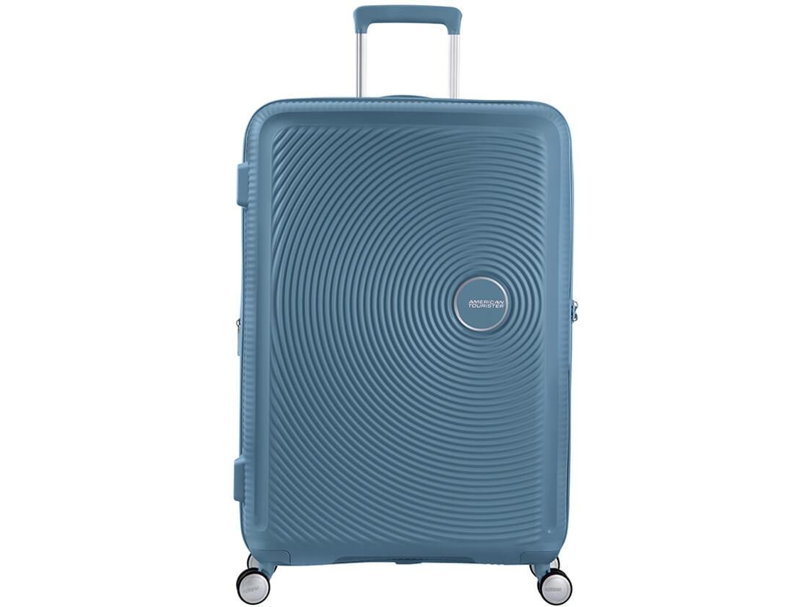Maleta De Viaje AMERICA TOUSRISTER Soundbox (Grande - 77Cm - Expansível - 4 Rodas - 4,2 Kg) Azul Pedra