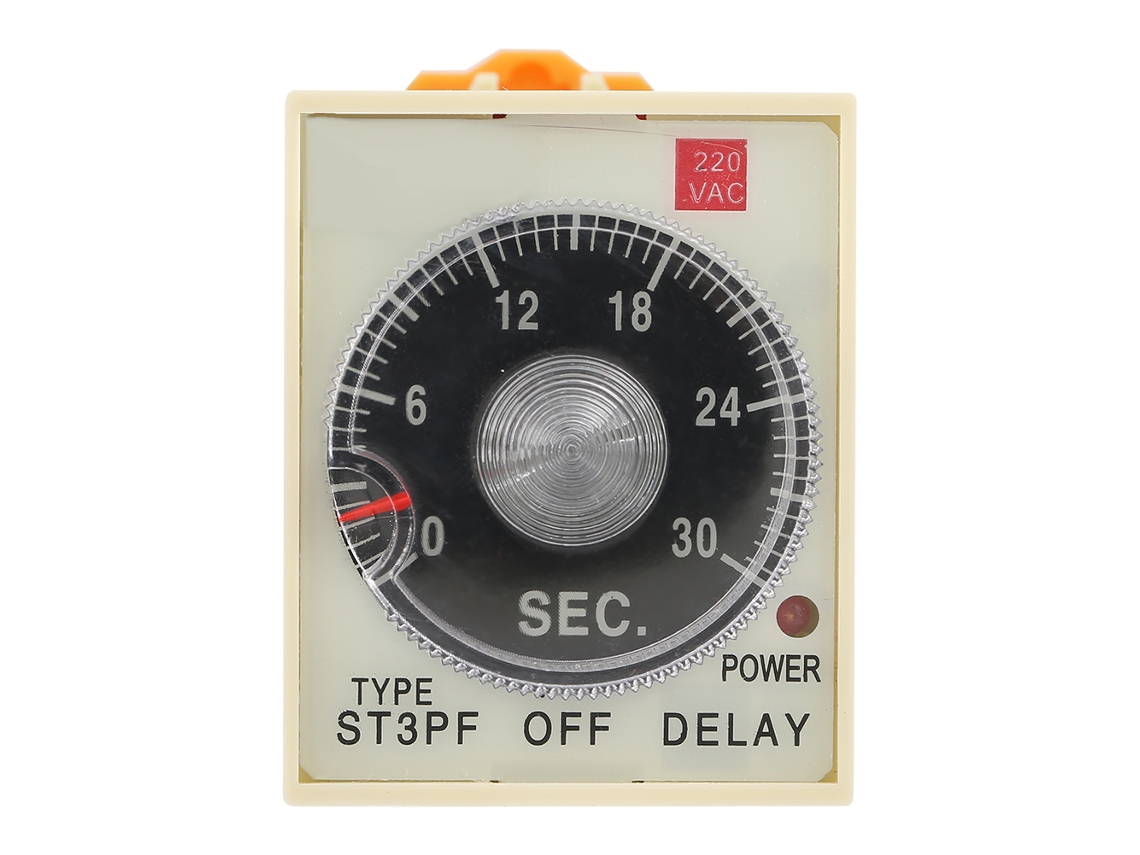 Relé De Temporizador De Retardo Apagado 0-30s Control Knob St3pf Con Base Ca 220v