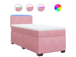 Maison Exclusive - Cama Box Spring Con Colchón Terciopelo Rosa 90x200 Cm