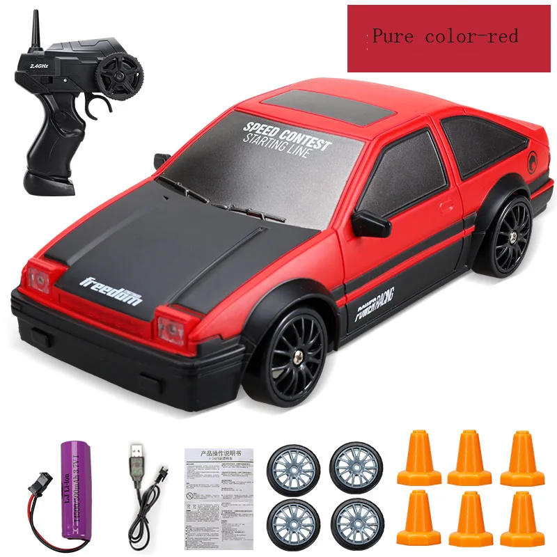 (vermelho) Carro De Drift Com Controle Remoto, Tração Nas Quatro Rodas E Carregamento Rápido 2.4g Para Corridas Dinâmicas.