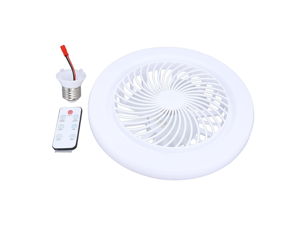 Ventilador de techo con luz regulable y mando a distancia.