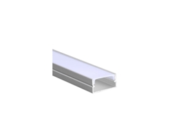 Kit de perfiles lineales de aluminio para tira LED de 220 V con cubierta opaca - 2 m, 4 cubiertas y 4 soportes