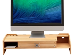 Soporte Para Monitor De Pc, Estante Organizador De Escritorio De Madera Con