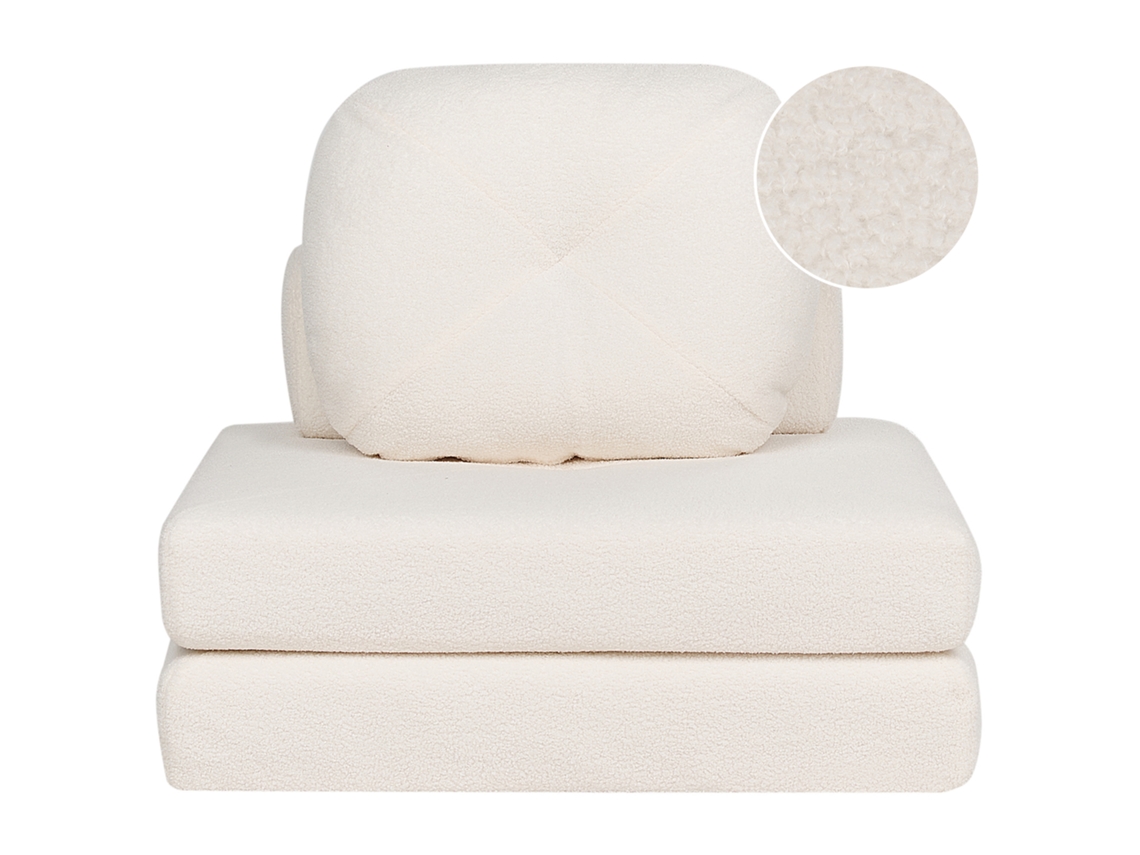 Sofá cama BELIANI Olden de Bouclé Blanco 81x91x54