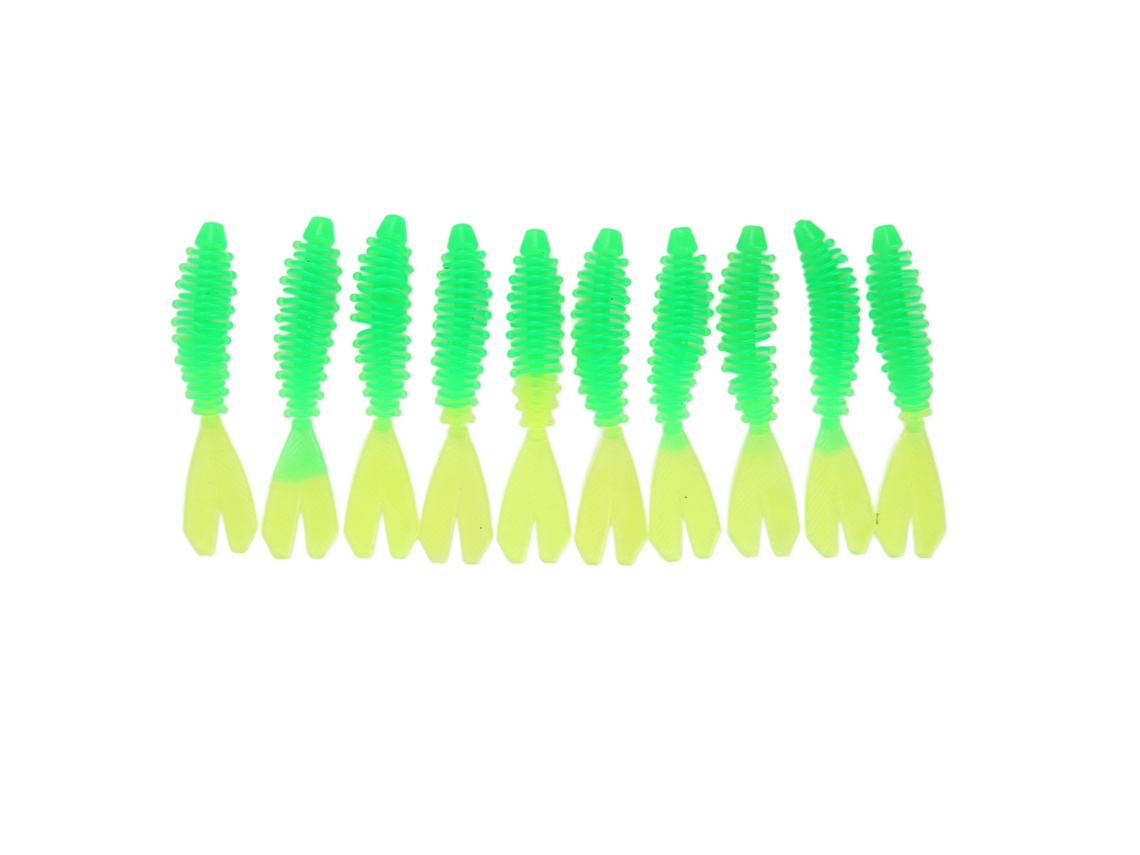 10 Peças Iscas Soft Para Pesca Com Rabos Duplos E Listras Espirais, Iscas Simuladas De Silicone Para Peixes