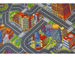 Alfombra Infantil Carreteras Big City Gris (200 x 200 cm)