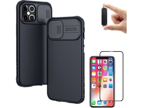 Carcasa, Protector y Soporte iPhone 12 Pro Max Nillkin Camshield Negro