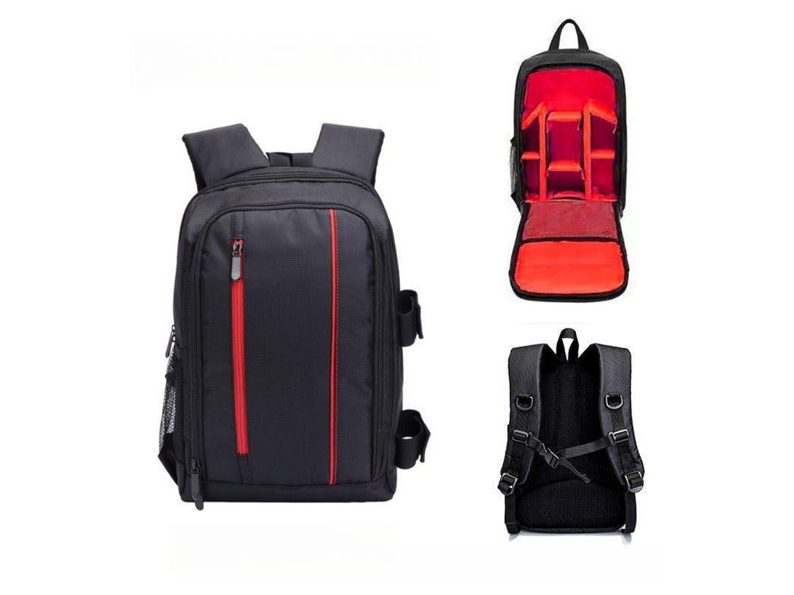Mochila para cámara, mochila de fotografía de gran capacidad, impermeable y resistente al desgaste (pequeña, roja)