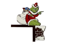 Adorno De Esquina De Puerta Navideño, Marco De Madera El Grinch Robó La Navidad Decoración Xmas