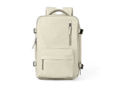Mochila de viaje extra grande para computadora portátil, mochilas de negocios resistentes al agua con puerto de carga USB-2211 # Beige blanco