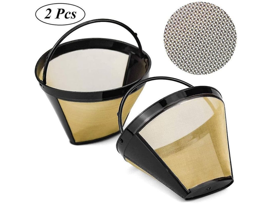 Filtros De Café Reutilizables De Malla Amarilla (2 Unidades) Para Cafeteras